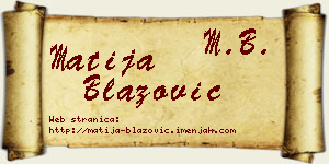 Matija Blažović vizit kartica